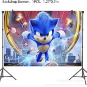 Sonic Birthday Backdrop