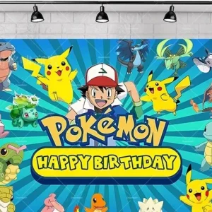 Pokemon Happy Birthday Backdrop