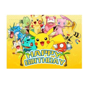 Pokemon Happy Birthday Backdrop