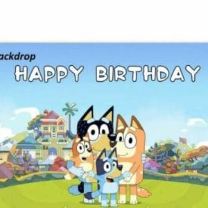 Bluey Happy Birthday Backdrop