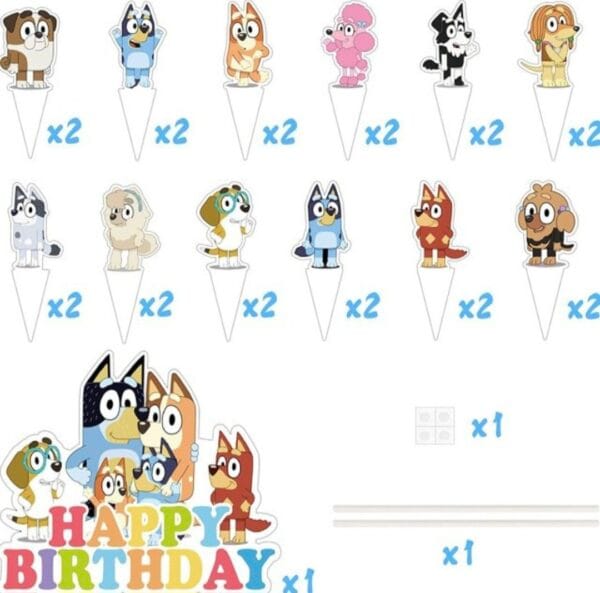 Bluey Cake & Cupcake Toppers